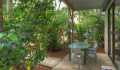 Kui Parks, Tropical Hibiscus Caravan Park, Mission Beach, Cabin Patio